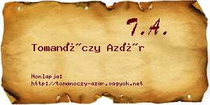 Tomanóczy Azár névjegykártya